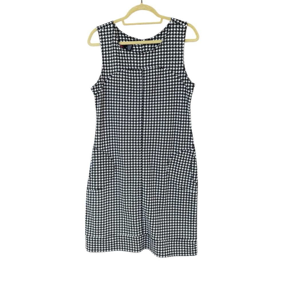 Old College Inn Houndstooth‎ Sleeveless Sheath Dress XL Academia Preppy Workwear